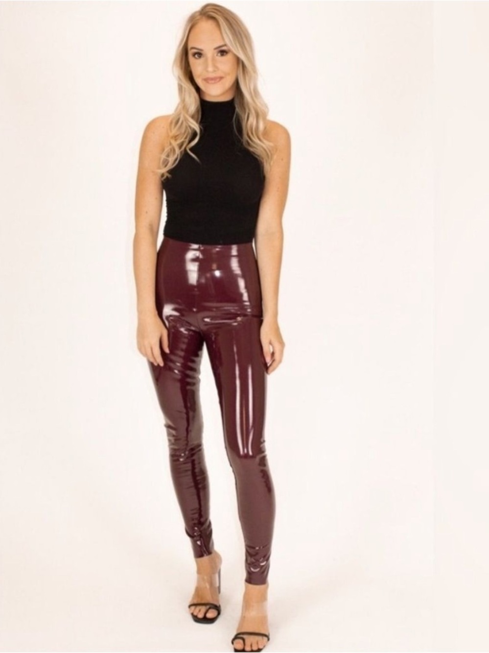 Spanx M Petite Faux Leather Leggings